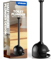 Toilet Plunger with Holder, Heavy Duty Plunger and Holder Combo for Bathroom Cle