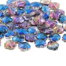 30 Pcs Transparent Shamrock Beads Jewelry Bracelet Making Supplies, Blue Red
