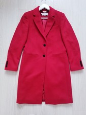 Hobbs Tilda Red Longline Wool Coat Size Uk 10 Bright Red Smart Formal Coat