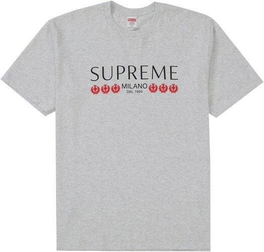 Supreme Milano T-shirt size M ASH GRAY *NEW* *DC* *AUTHENTIC