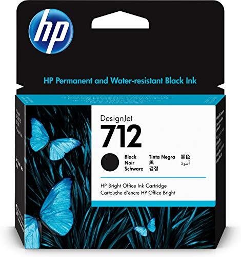 HP 712 Black 80-ml Genuine Ink Cartridge (3ED71A) for DesignJet T650, T630, T...