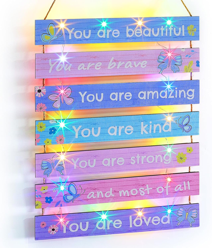 Girls Room Décor for Teen Girls Boys with LED Light Nursery Wall Decor for Bedro - Picture 8 of 12
