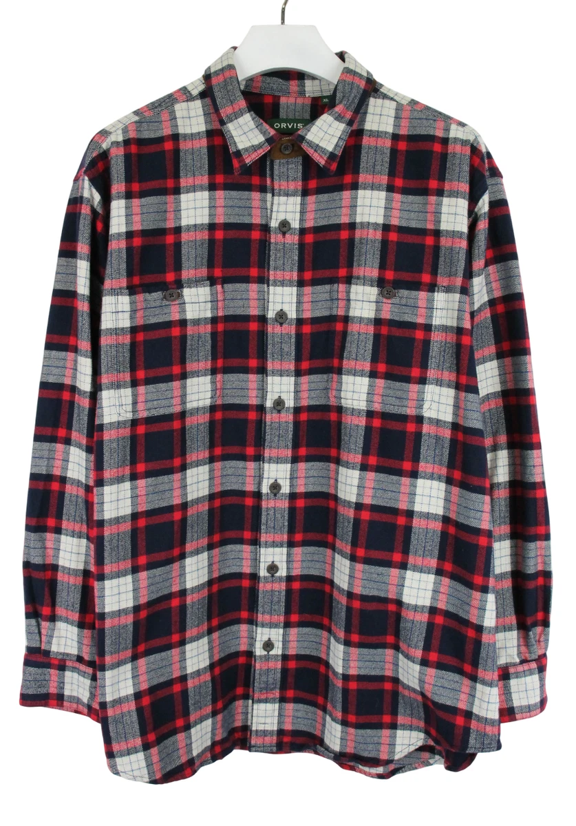 Chemise Orvis Vintage Pêche – Marron, Manches Longues, 100% Coton – Taille M – Années 2000