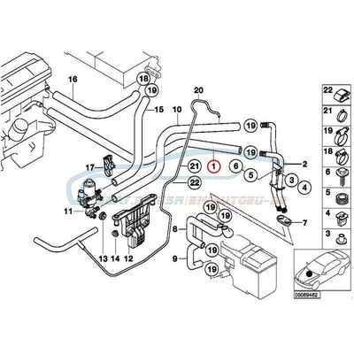 K?hlwasserschlauch Wasserschlauch BMW E39 5er Touring 64.21  