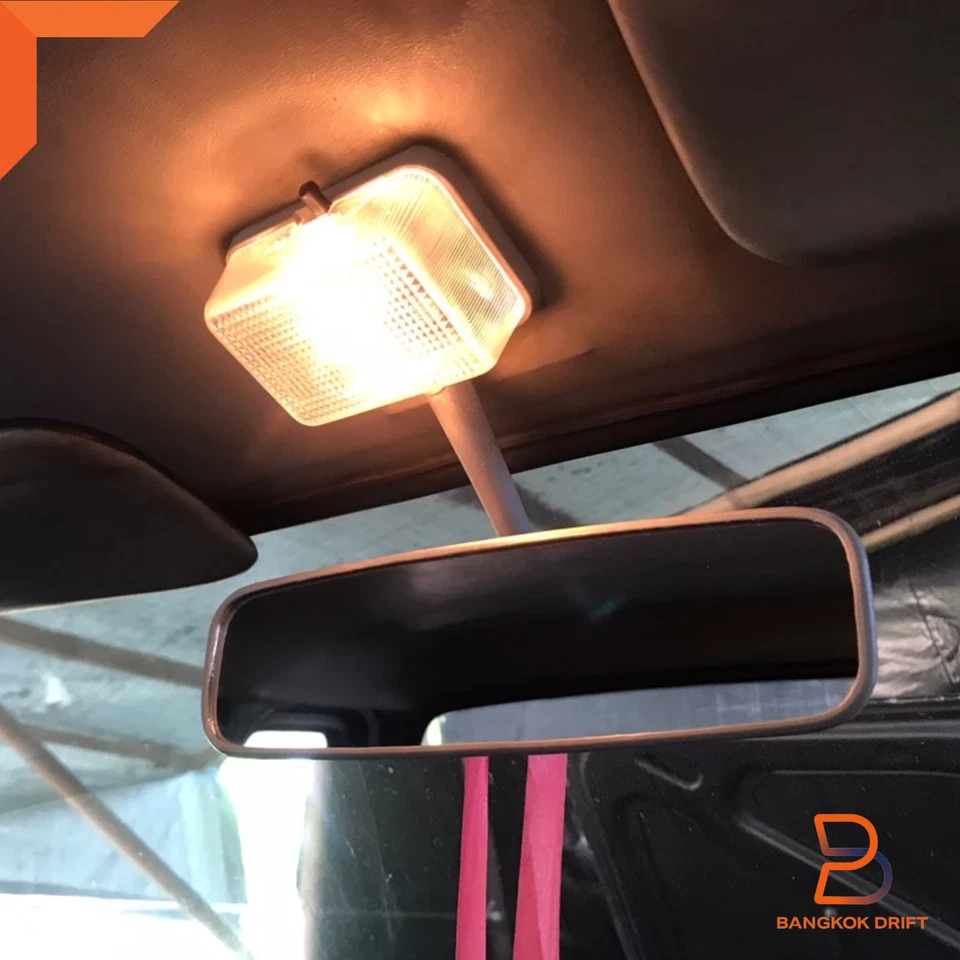 GREY INTERIOR REAR VIEW MIRROR FOR MAZDA B2000 B2200 B2600 UF PICKUP 85-93 BULBS - Image 2 of 4