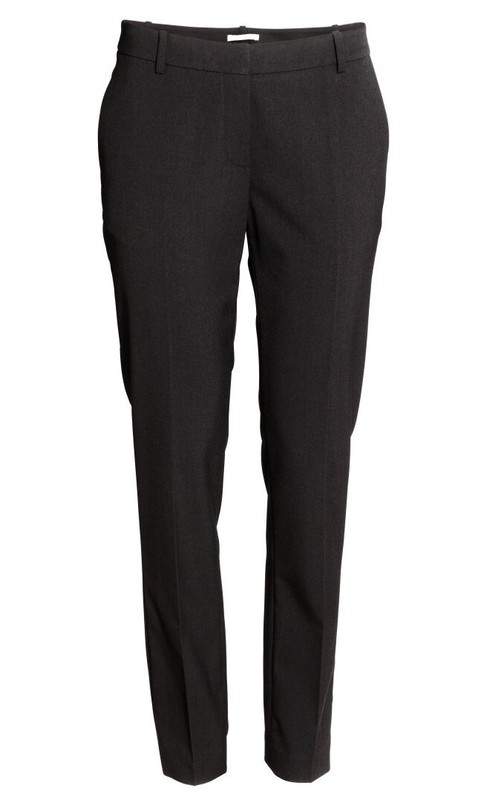 NWT H&M Black Slim Fit Tapered Suit Pants w/ Pockets & Zip 4
