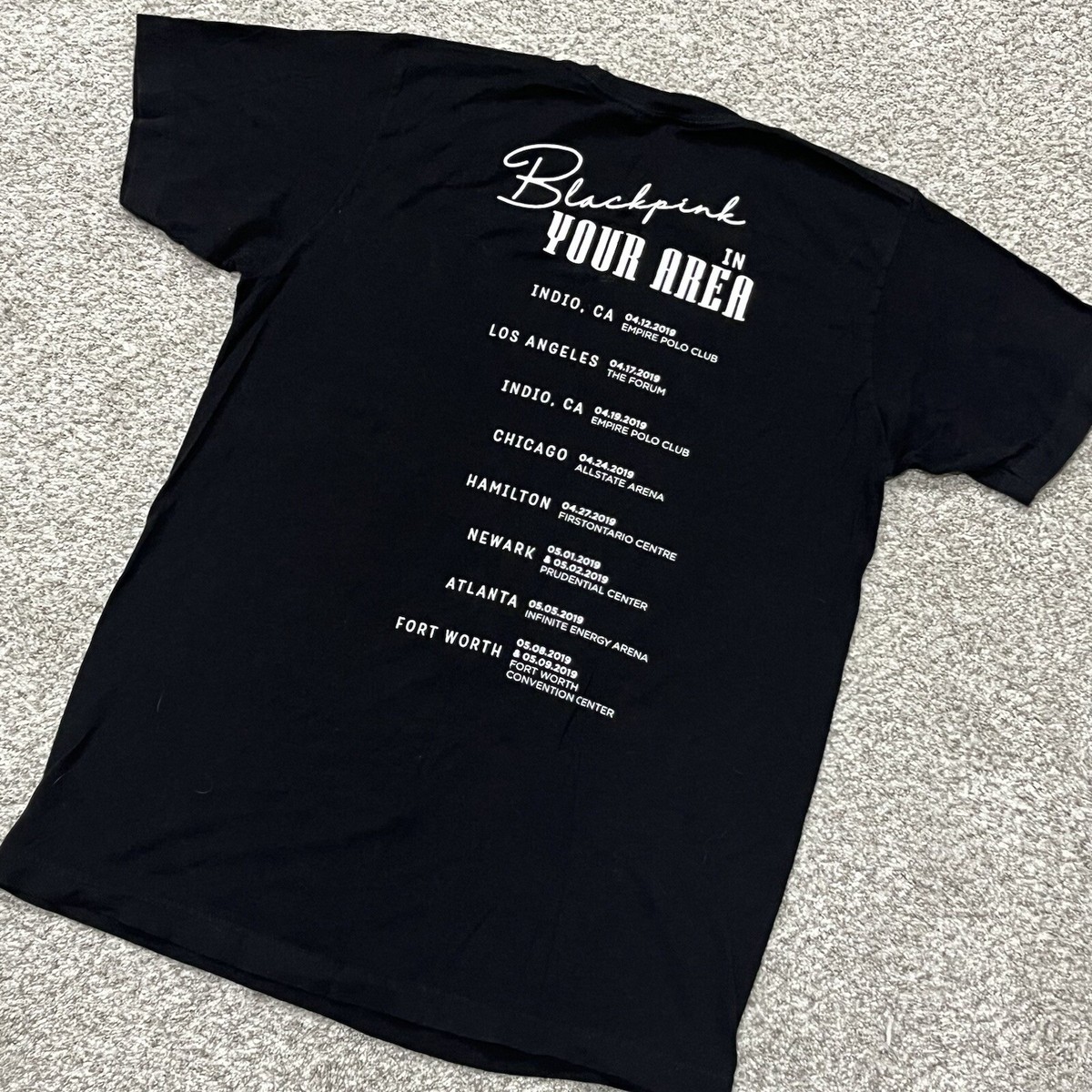 BLACKPINK T Shirt Medium Black 2019 In Your Area World Tour