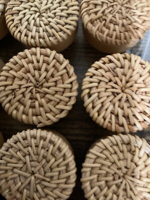 boho knobs for dresser Suiwotin 6pcs Rattan Dresser Knobs Boho, Natural Wood Wicker Woven Drawer  Pulls, Wooden Decorative Cabinet Handles for Pantry, Cupboard, Furniture  (Large)