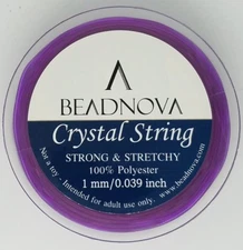 BEADNOVA - CRYSTAL STRING STRONG & STRETCHY POLYESTER - 1MM Amethyst PURPLE