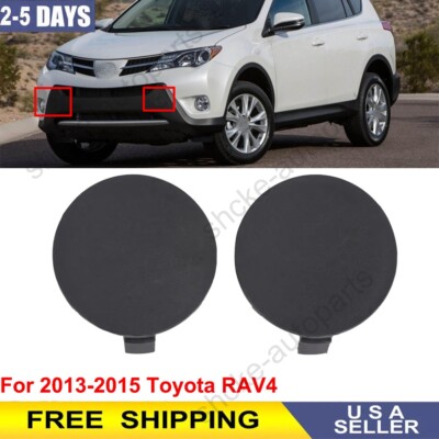 Front Left& Right Side Bumper Tow Hook Cover Caps For 2013-2015 Toyota RAV4
