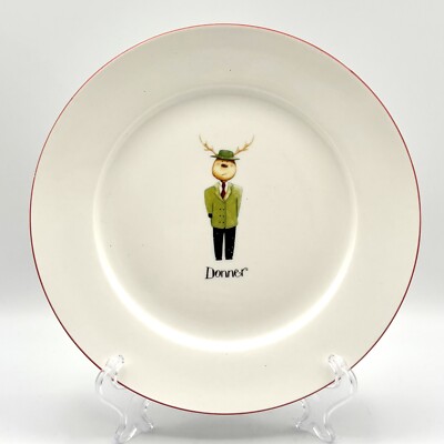 Rainbow Mountain Reindeer Replacement Plate 8.25''  Christmas Donner