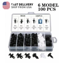 100Pcs Bumper Clips Retainer Auto Car Rivets Fastener Fender Push Pin Trim