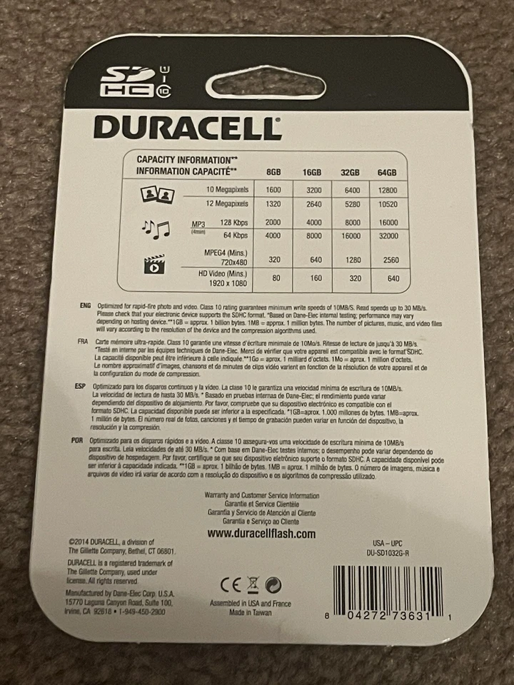 Duracell 32GB Class 10 UHS I U1SDHC Memory Card 32 GB - Image 2 of 2