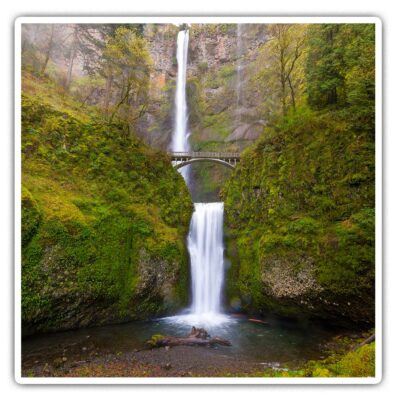 2 x Square Stickers 10 cm - Cool Multnomah Falls Oregon Cool Gift #3500 ...
