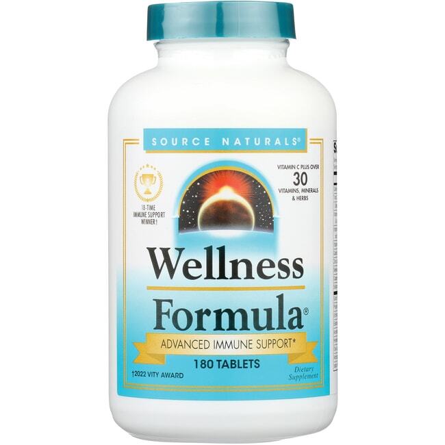 Улучшенная формула для поддержания иммунитета от Source Naturals Wellness Formula 180 таблеток