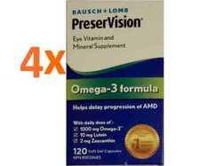 4x 120 Softgels PreserVision® Eye Vitamin and Mineral Supplement Omega-3 formula