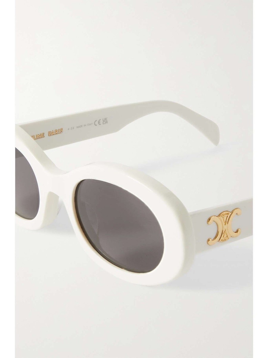 Celine CL40194U 25A Triomphe Oval Women Sunglasses Ivory