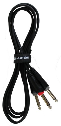 REV 6ft “DY” audio “Y” Type, connection cable: 1/4’’ Stereo to 2x1/4’’ Mono Pl - Picture 2 of 4