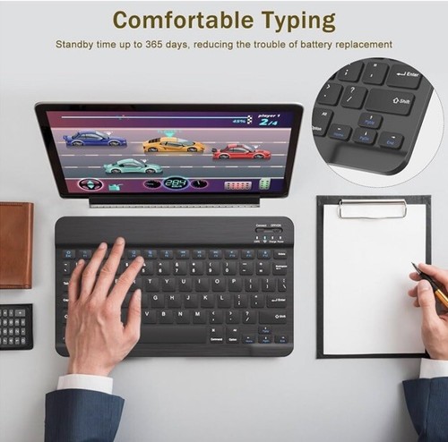 Wireless Rechargeable Bluetooth Keyboard Mouse Combo for iPad Android Tablet - Picture 5 of 7