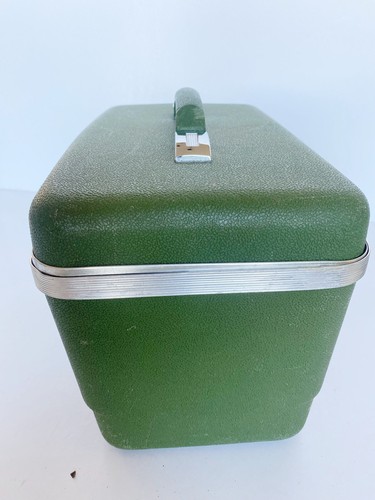 Forecast Green Hard Train Make Up Case Mirror Sears Vintage Luggage - Picture 5 of 9