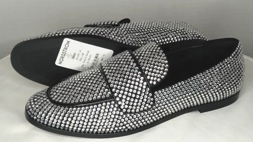 Jeffrey Campbell Womens VELVIT Black Loafers 6 Medium , flats , bling,