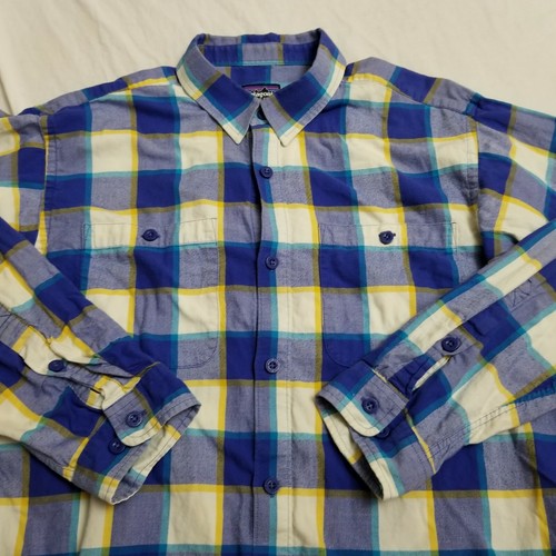 Shirt Blue Yellow Organic Cotton Medium 