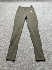 Gymshark Womens Olive Green High Rise Dreamy Mesh Leggings 26  Size XS Stretch
