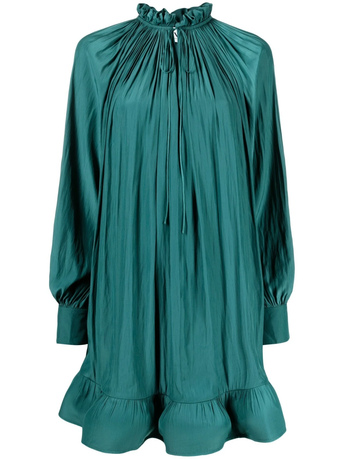 Lanvin — Lanvin ruffled charmeuse flared dress SZ 38