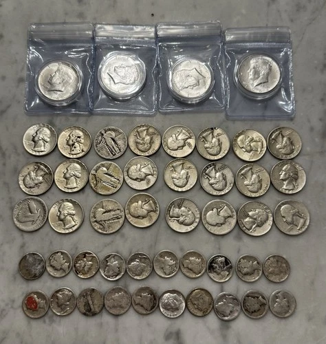 $10 Face Value 90% Silver Kennedy, Quarter, Mercury Dime, Proof, & More