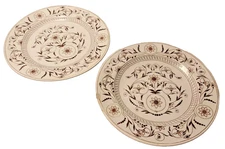 1800's Dresden TG and FB Booths Dinner Plates Brown Flowers Set of Two Antique