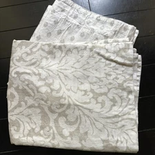 Nicole Miller Home Shams King Size Set of 2 White Light Taupe Ikat Damask