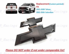 2PC Custom Front Rear Gloss Black Bowtie Embl...