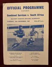 1969 Combined Services v South Africa Rugby Programme Aldershot Military Stadium