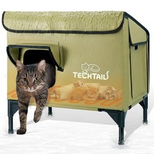 Heated Outdoor Cat House for Outside Winter, Insulated Weatherproof Cat Shelt...