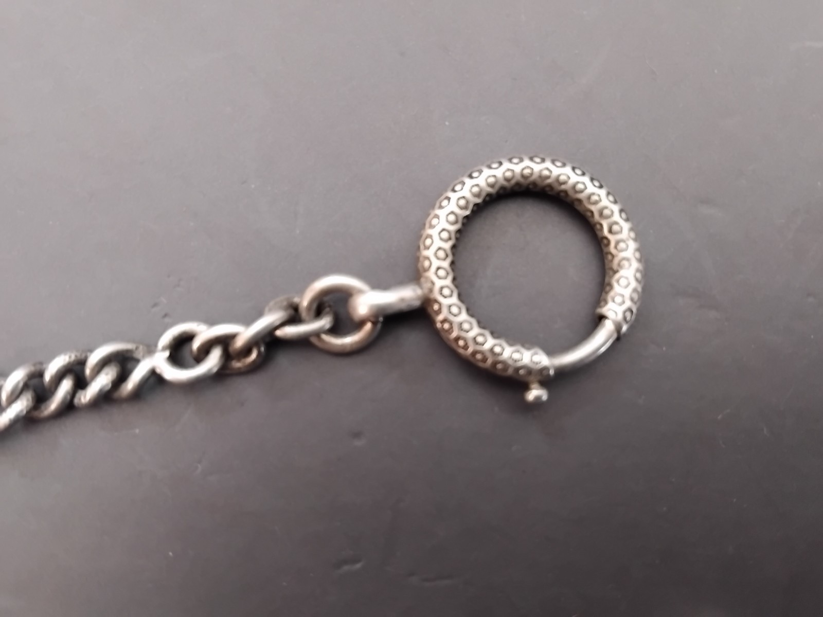 Solid Silver Gusset Watch Chain Solid Silver Guss… - image 2