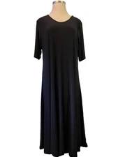 Attitudes by Renee Womens Black Stretchy Short Sleeve Maxi Dress Size 2X