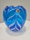 Fenton DAVE FETTY Blue Cascade Vase ~ EXQUISITE!