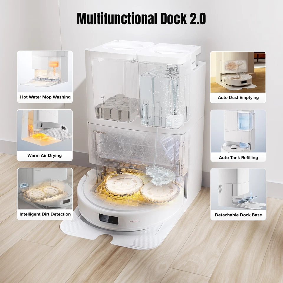 roborock Qrevo MaxV Vacuum Cleaner, 7000Pa, FlexiArm Edge Mop - Certified Refurb - Image 4 of 4