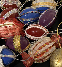 11 Vintage Real Blown Eggs, Hand-Crafted Christas Ornaments