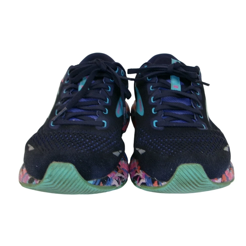 Zapatos para correr Brooks Ghost 15 Restart para mujer azul marino rosa verde azulado abstracto 9,5 Foto 2 de 4