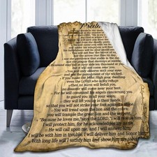 Psalm 91 Blanket Christian Gifts 50x40inch - Religious Throw Blanket Soft