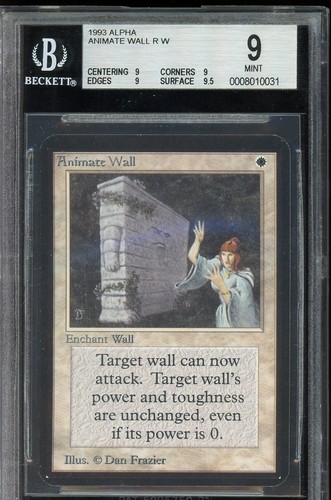MINT BGS 9 Alpha Animate Wall ~ Vintage Magic/MTG ~ QUAD+ 9.5