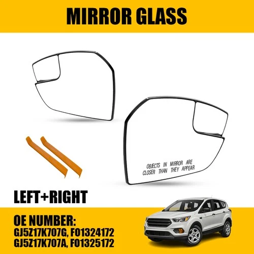No heated Driver Passenger Side Wing Mirror Glass Fit 2018-2019 Ford Escape SEL