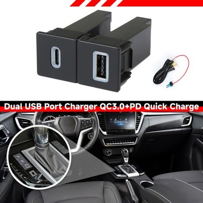 For Isuzu D-Max For Mazda BT50 2020-2022 LED Charger USB-C PD+USB-A QC3.0