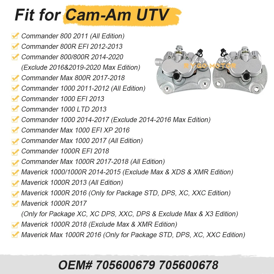 Pinzas y pastillas de freno delanteras para Can-Am Maverick 1000 1000R/Max 1000R 2013-2018 Foto 4 de 4