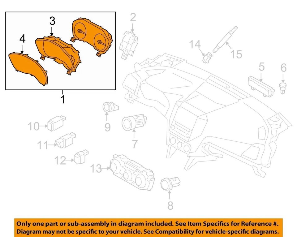 Cuadro de instrumentos velocímetro Subaru Impreza 2017-2017 medidores 85002fl03a KJ2BE Foto 3 de 4