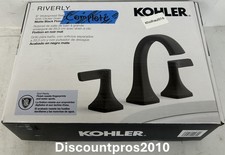 Kohler Riverly Widespread Bathroom Sink Faucet Matte Black R38330-4D-BL 1.2 GPM