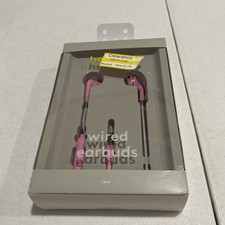 Heyday Wired Earbuds  Comfort Fit  Microphone  3.5 MM Aux Plug  Candy Pink