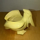 Nelson McCoy Pottery Pelican Planter Yellow Matte 1940s Vintage MCM USA
