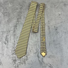 Hermes Paris 100 Silk Neck Tie Men s Gold Blue Geometric Luxury Designer